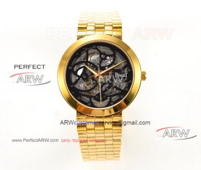 TW Factory Swiss Replica Piaget Altiplano Skeleton Gold Watch With Swiss 2824 Automatic Movement 